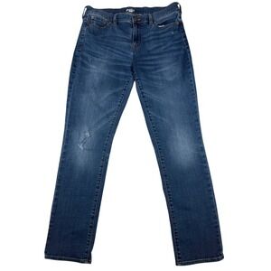 J. Crew Mid Rise‎ Skinny Jeans Medium Wash Distressed Size 28